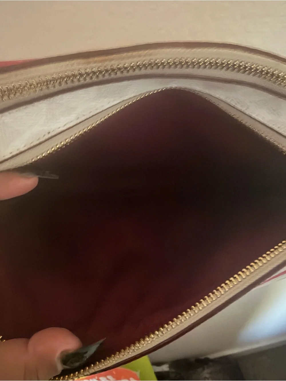 Coach White and Hot Pink Leather Crossbody Camera Bag